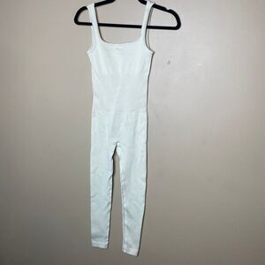 Soo Slick Women's Tummy Control Square Neck Ribbed‎ Jumpsuit Size XS